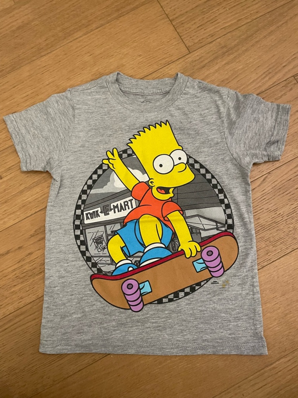 The Simpsons Bart Simpson Graphic Tee - Gray Kids XS